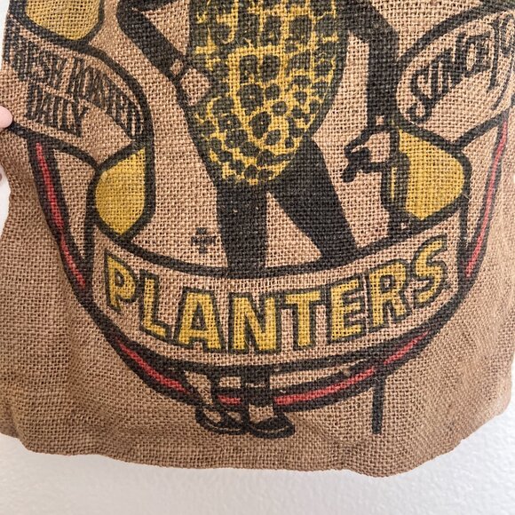 Vintage Mr.Peanut Burlap Tote Bag - Picture 3 of 6